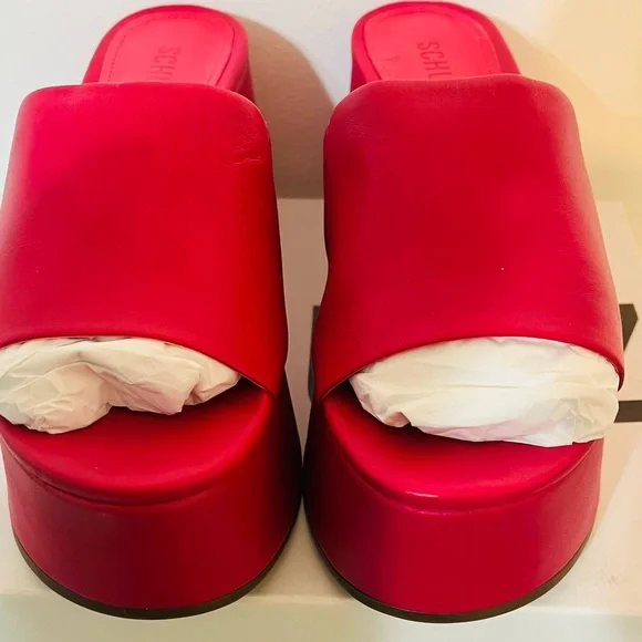 Schutz Hot Pink Marih Weekend Leather Sandals - Picture 2 of 12